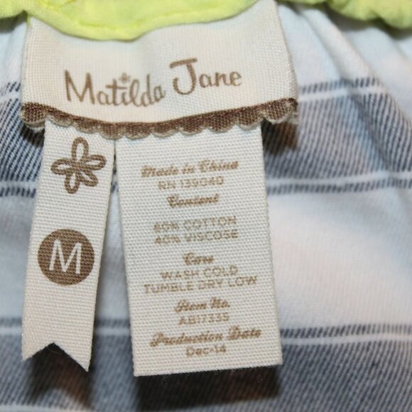 ✨2/$20 Matilda Jane Simply Striped Skater Gray Women's Size Medium H10330 - Picture 8 of 10